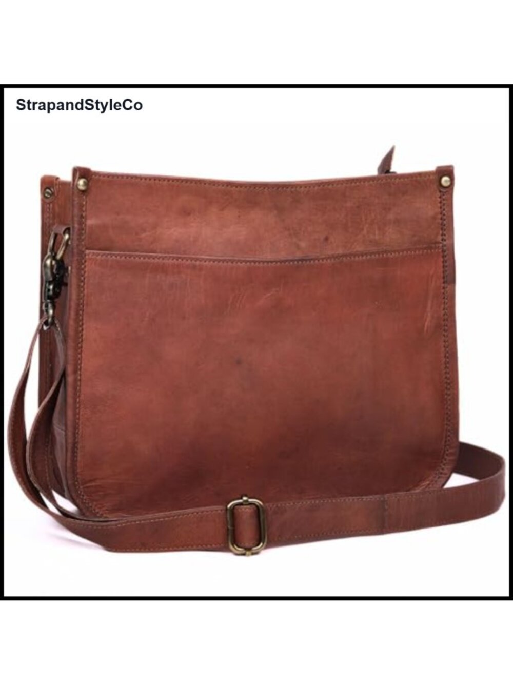 Genuine Leather Crossbody Purse Satchel Bag Adjustable Strap